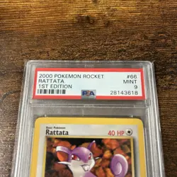 2000 Pokemon Team Rocket 1st Edition Rattata PSA 9 MINT 66/82 - Image 2