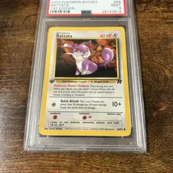 2000 Pokemon Team Rocket 1st Edition Rattata PSA 9 MINT 66/82 - Image 3