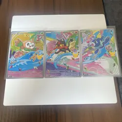 Pokemon First Partner Illustration Collection | Gen 7 Starters | Set Of 3 NM - Image 1