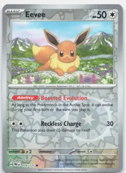 Eevee Reverse Holo Pokemon SV: Prismatic Evolutions 074/131 NM - Image 1