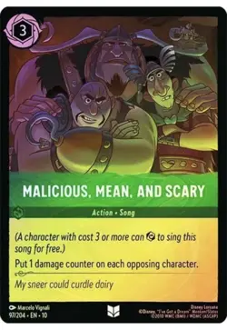 Malicious, Mean, and Scary 97/204 Whispers in the Well Disney Lorcana Cold Foil - Image 1