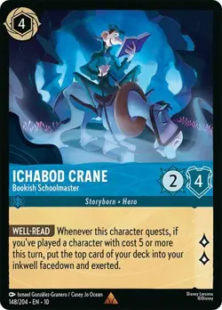 Ichabod Crane Bookish Schoolmaster 148/204 Whispers in the Well Disney Lorcana - Image 1