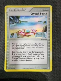 CRYSTAL BEACH - 75/100 - EX CRYSTAL GUARDIANS - POKEMON CARD - STAMPED - REVERSE - Image 1