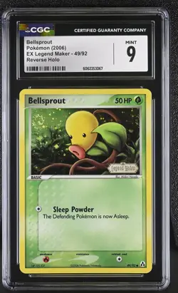CGC 9 MINT Bellsprout EX Legend Maker 49/92 Reverse Holo STAMPED Pokemon Card - Image 1