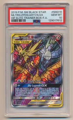 PSA 10 Pokemon Black Star Promo Moltres & Zapdos & Articuno GX #SM210 GEM MINT! - Image 1