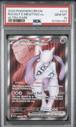 ROCKET’S MEWTWO EX 213/182 Ultra Rare Destined Rivals 2025 PSA 10 GEM MINT - Image 1