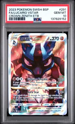 PSA 10 LUCARIO VSTAR SWSH291 BLACK STAR PROMO CROWN ZENITH ETB POKEMON 😍 - Image 1