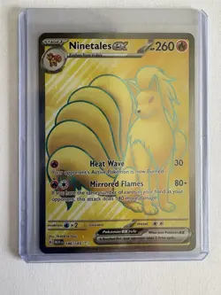 Ninetales EX 186/165 Ultra Rare Full Art Pokemon TCG MEW V 260 HP - Image 1