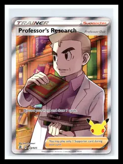 💥 Professor's Research (Full Art Holo) #024/025 Ultra Rare Celebrations Pokemon - Image 1