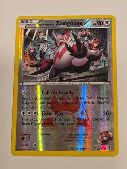2015 Pokemon Team Magma's Zangoose Double Crisis Reverse Holo 22/34 MP - Image 1