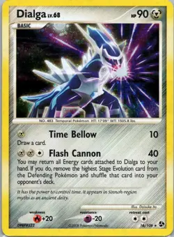 Pokemon TCG Dialga 16/106 Great Encounters Holo MP - Image 1