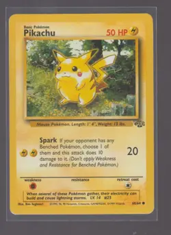 PIKACHU 60/64 COMMON JUNGLE POKEMON UNLIMITED NEAR MINT - Image 1