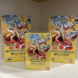 One Piece ENG Double Pack Set Vol.10 DP-10 OP15-EB04 & Two Sleeved booster Packs - Image 1