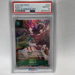 2023 One Piece Awakening of the New Era Baby 5 Rare Alt Art #OP05-034 PSA 10 - Image 1