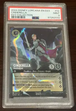 2024 Disney Lorcana D23 Expo Collection Cinderella Stouthearted Foil #2 PSA 9 - Image 1
