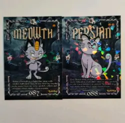 Meowth Persian X2 Cards Prisma Trick Or Treat Halloween Cracked Ice Holo - Image 1