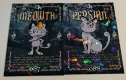 Meowth Persian X2 Cards Prisma Trick Or Treat Halloween Cracked Ice Holo - Image 2