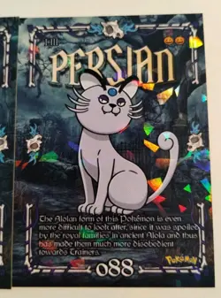 Meowth Persian X2 Cards Prisma Trick Or Treat Halloween Cracked Ice Holo - Image 4
