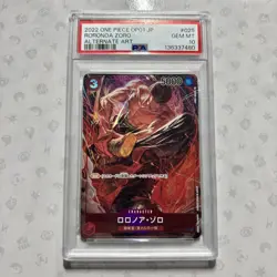 PSA10 Roronoa Zoro Alternate Art OP01-025 OP01 2022 One Piece Card Japanese - Image 1