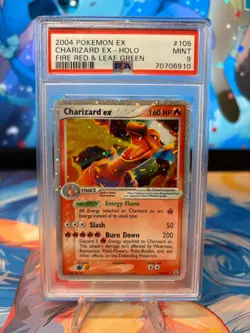 PSA 9 Charizard ex 105/112 Fire Red & Leaf Green Holo Pokemon Card - Image 1