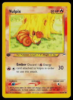 Pokemon Card - Vulpix Neo Destiny 91/105 Common 1st Edition - Image 1