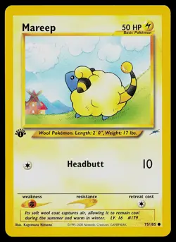Pokemon Card - Mareep Neo Destiny 75/105 Common 1st Edition - Image 1