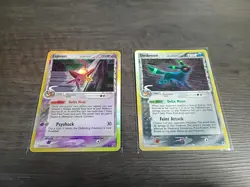 Pokemon TCG Espeon/Umbreon Holo Rare Reverse Holo Cards EX Delta Species DMG - Image 1
