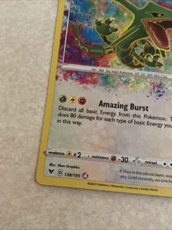 Pokemon TCG SWSH Rayquaza Card 138/185 Amazing Rare Vivid Voltage - Image 2