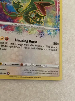 Pokemon TCG SWSH Rayquaza Card 138/185 Amazing Rare Vivid Voltage - Image 3