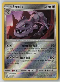 Steelix 139/236 Pokemon TCG Cosmic Eclipse Reverse Holo Card (Near Mint) NM 1 - Image 1