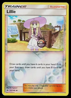 Pokemon Card SM Base Set Lillie 122/149 Uncommon Reverse Holo - Image 1