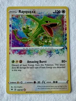 Pokemon Rayquaza 138/185 Vivid Voltage Rare 2020 Card A Beauty - Image 1