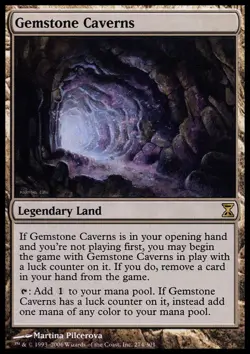 Moderate Play, English MTG Regular Gemstone Caverns Time Spiral Magic the Gather - Image 1