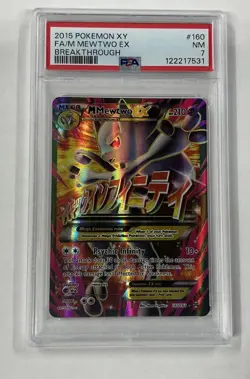 2015 Pokemon Xy Breakthrough #160 Fa/M Mewtwo Ex Breakthrough PSA 7 - Image 1