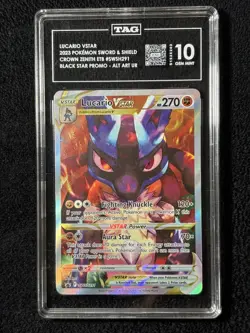 Pokemon Lucario VSTAR Crown Zenith ETB Full Art Promo SWSH291 TAG 10 Gem Mint - Image 1