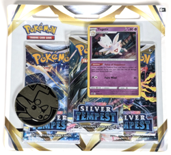 Pokemon TCG Silver Tempest 3 Booster Blister Pack Togetic Promo Coin Brand New - Image 1