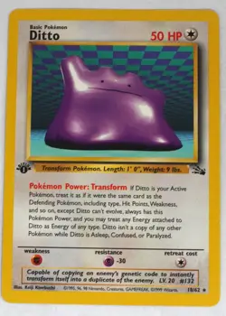 Ditto 18/62 1st Edition Fossil Regular Pokemon TCG - Image 1