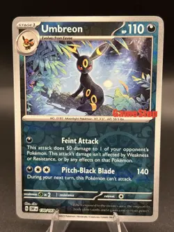 Pokemon Umbreon GameStop Exclusive Promo Reverse Holo Obsidian Flames 130/197 - Image 1