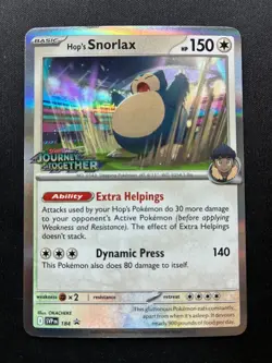 Hop's Snorlax Holo Pokemon Promo Prerelease 184 Scarlet & Violet 150HP English - Image 1