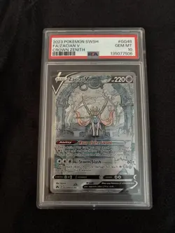 2023 POKEMON SWORD & SHIELD CROWN ZENITH #GG48 FULL ART/ZACIAN V PSA 10 - Image 1