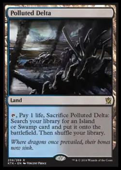 Light Play, English MTG Regular Polluted Delta Khans of Tarkir Magic the Gatheri - Image 1