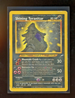 2002 Neo Destiny Shining Tyranitar 113/105 Holo Foil Pokemon Secret Rare - Image 1