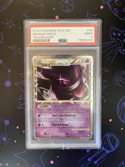 POKEMON TCG 2010 GENGAR PRIME HOLO HGSS TRIUMPHANT 94/102 PSA 9 - Image 1
