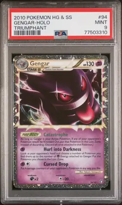 POKEMON TCG 2010 GENGAR PRIME HOLO HGSS TRIUMPHANT 94/102 PSA 9 - Image 3