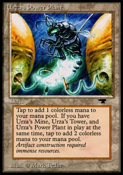 Light Play, English MTG Regular Urza's Power Plant (Bug) Antiquities Magic the G - Image 1