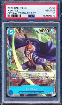 2023 ONE PIECE AWAKENING OF THE NEW ERA OP-05 X DRAKE ALTERNATE ART #055 PSA 10 - Image 1