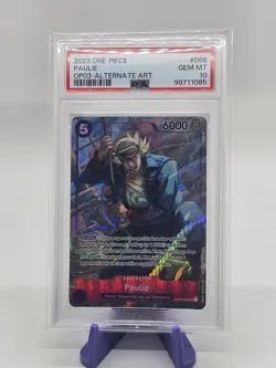 PSA 10 – 2023 ONE PIECE PILLARS OF STRENGTH 066 Paulie ALTERNATE ART (English) - Image 1