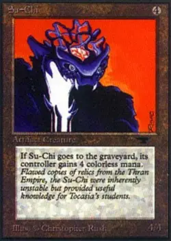 Heavy Play, English MTG Regular Su-Chi Antiquities Magic the Gathering - Image 1
