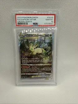 2023 POKEMON SWORD & SHIELD CROWN ZENITH #GG35 FULL ART/LEAFEON VSTAR PSA 10 - Image 1