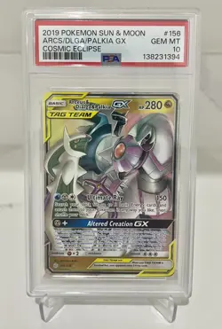 Pokemon Arceus & Dialga & Palkia GX 2019 Cosmic Eclipse 156/236 PSA 10 - Image 1